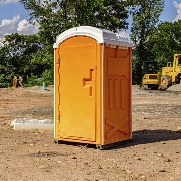 how often are the portable restrooms cleaned and serviced during a rental period in Hulbert